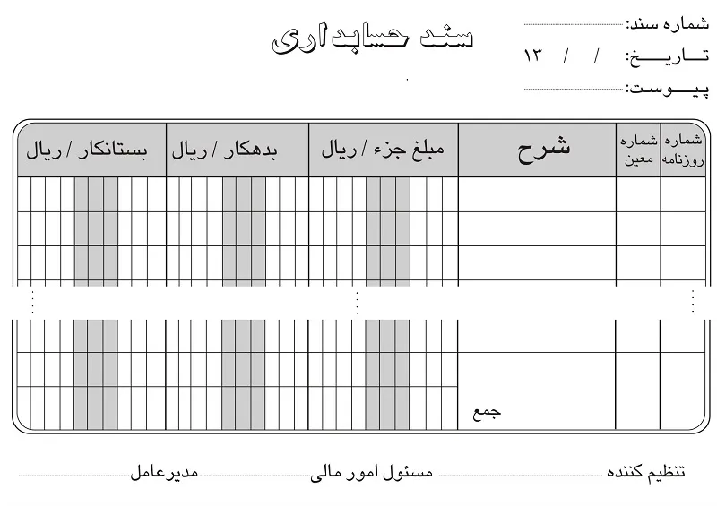 سند حسابداری